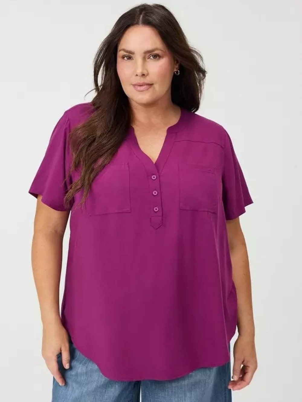 Torrid Harper Magenta Short Sleeve Top